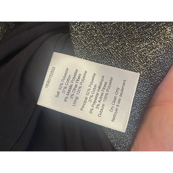 VERONICA BEARD Ensley Dress Womens Size 6 One Shoulder Black Gold Metallic - Picture 10 of 10